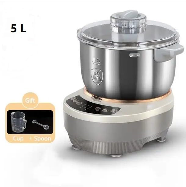1000W Stand Mixer, 5L Stainless Steel Dough Mixer with 6-Speed Control & Timer - Alternative for Baking Bread, Pizza, Cookies