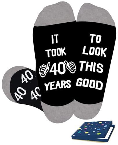 FestiVibe 40 Years Old Gift Ideas for Men, Birthday Socks Gifts for Him, 40 Year Old Funny Socks