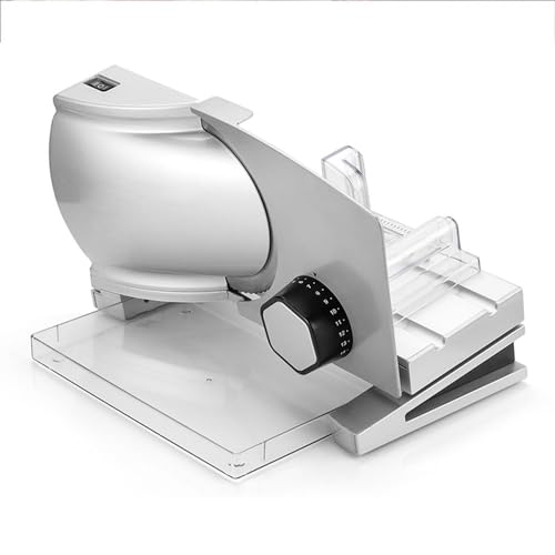Allesschneider Elektrischer Brotschneidemaschine Rindfleisch Hammel Rolle Schneidemaschine Einstellbare Dicke 0-15 Mm Mit Edelstahlklinge & Tablett Für Speck Brot Obst Gemüse Fleisch Feinkost Schinken