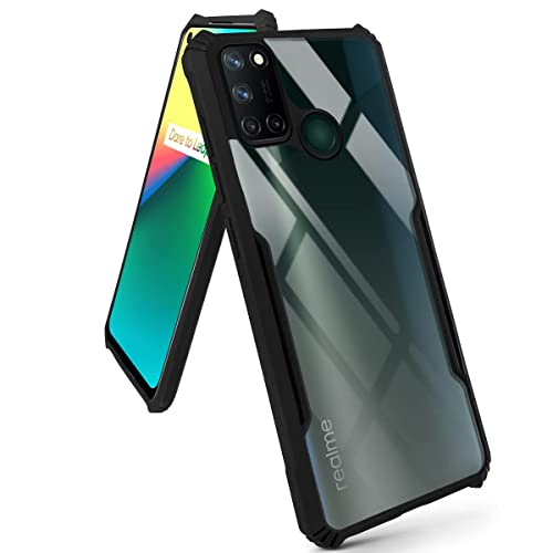 Image of Jkobi Hard PC Crystal Bumper Shockproof Back Case Cover for Realme 7i with Camera Protection (Matte Black)