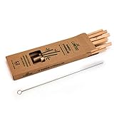  Comboo® – Juego de 12 pajitas de bambú I 100% natural, reutilizables, respetuosas con el medio ambiente, biodegradables, hechas a mano