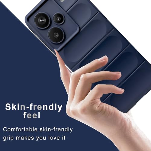Image of A rtistque Back Cover Case for Mi Redmi Note 13 Pro Plus 5G |with Inner Fabric|Stylish AirBag Case|Liquid Stripe Silicone|Camera Protection|Anti Slip Grip|Redmi Note 13 Pro Plus 5G Back Cover - Blue