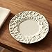 MotiveTech Miniature Dish Plates Details Miniature Dinner Plate Alloy Construction Textured Dollhouse Dish for Dioramas, Craft Projects, Beige, 37-4mm