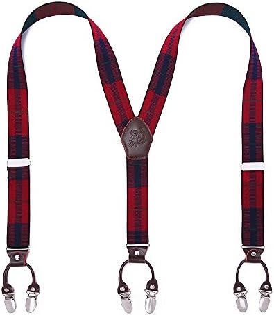 KANGDAI Mens Braces Y Style Braces One Size Adjustable Suspenders Trouser Braces Salopette Braces Strong Metal Clips Mens Braces