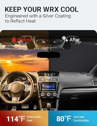 Image of Proadsy 2026 Upgrade Front Windshield Sun Shade Foldable Sunshade Protector Custom Fit 2015-2021 WRX Accessories