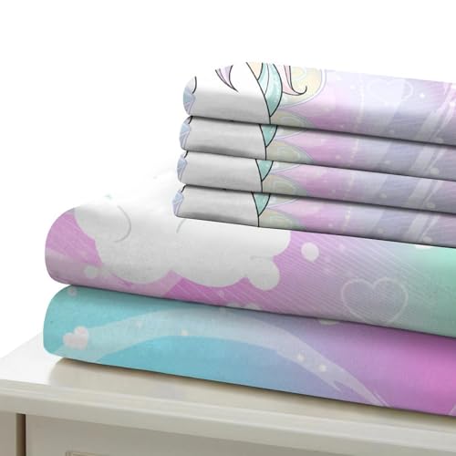Parure de lit licorne en microfibre douce avec fermeture éclair - 7