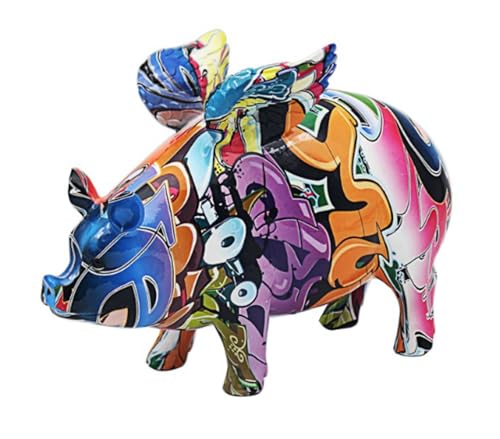 Lesser & Pavey British Designed Graffiti Ornament | Home Decor Animal Ornaments For All Homes or Offices | Decorative Home Accessories For All Types of Homes - (Flying Pig)