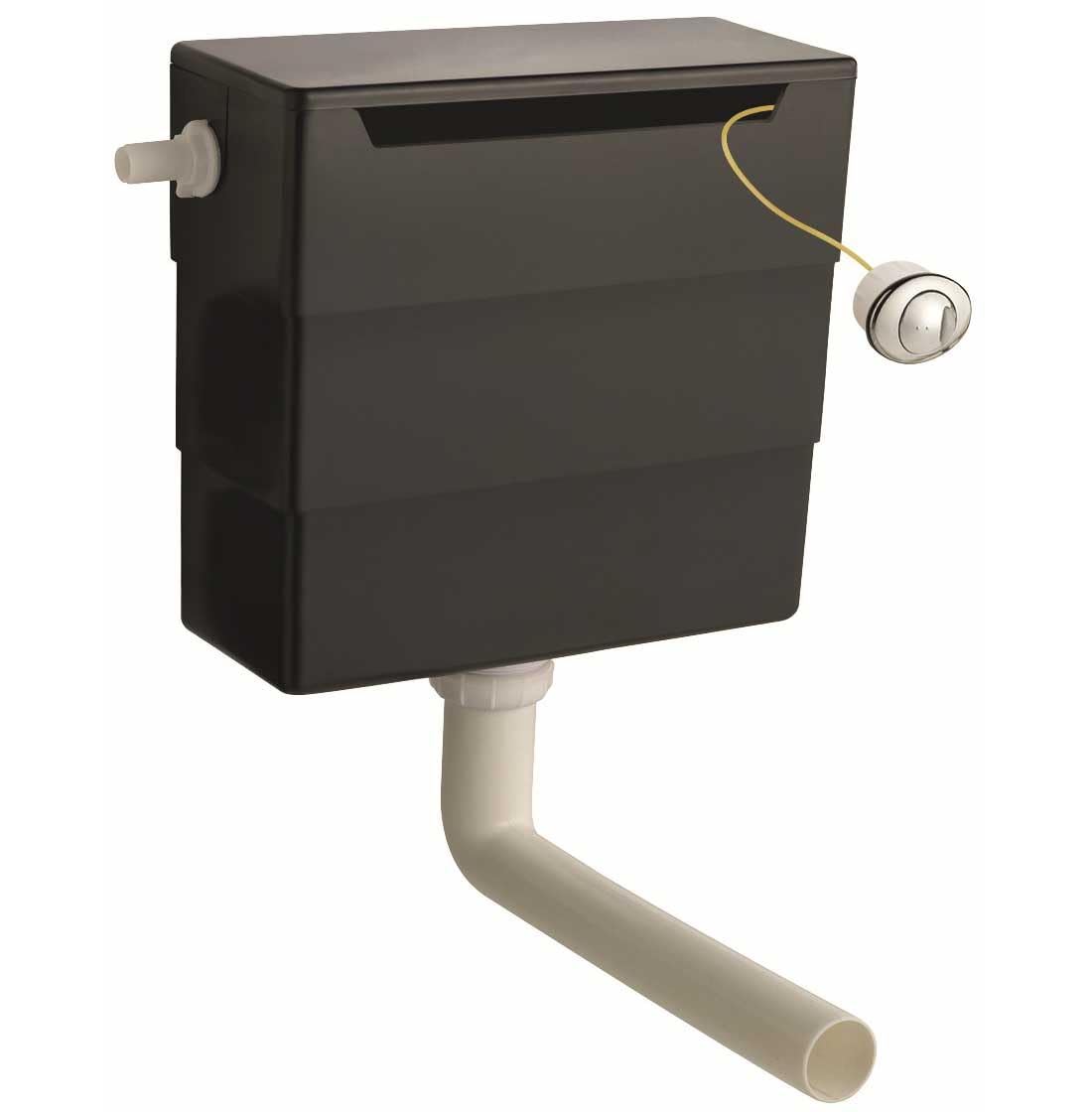 Nes Home Universal Plastic Concealed Toilet Cistern With L Bend And Dual Flush Button