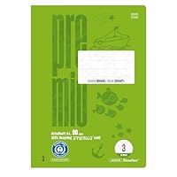 Staufen premio Schulheft - 4 Hefte je 16 Blatt, DIN A4, Lineatur 3 (14 Doppellinien), 90 g/m² Recyclingpapier, runde Ecken verhindern „Eselsohren“