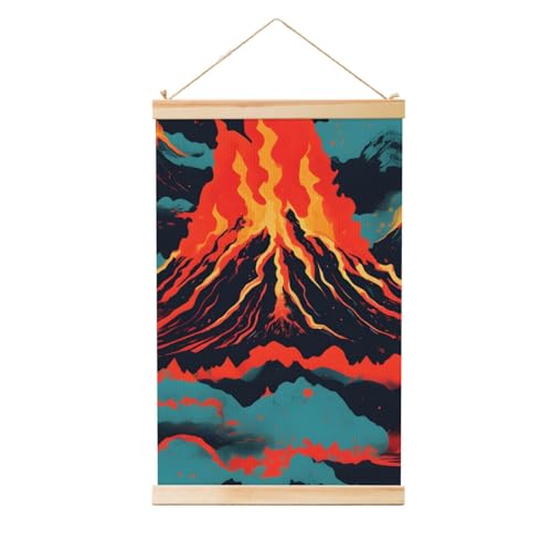 Póster de volcán colgante para decorar salones modernos con arte en lienzo