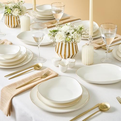 Karaca Stream Bone China 53-tlg Tafelservice für 12 Personen,...