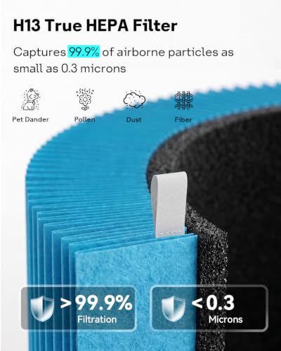 Image of Leemone 2 Pack Blue Pure 211i Max AllergenBlock Filter Replacement Compatible with Blue Pure 211i Max Air Purifier, True HEPA & Activated Carbon Replacement Filter, Compare to Part #F2MAX