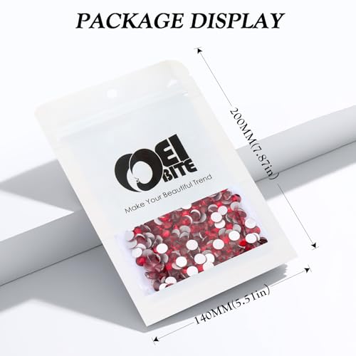 Image of Siam Flatback Rhinestones, Glass Rhinestones for Nail Art and Craft, Glue Fix, Loose Crystal Gemstones(Siam, SS30, 576pcs, 6.4-6.6mm)