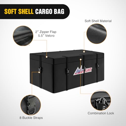 Image of Nilight 60 inch x 20 inchx 7.87 inch Folding Carrier Fits 2-Inch Receiver 500 Lbs Capacity Bag Net Ratchet Straps Lock Stabilizer for SUV Pickup RV Van