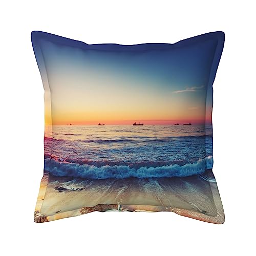 Housse de coussin en cuir déco bord de mer pour extérieur