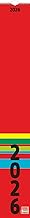 BRUNNEN Striped Calendar 2026, 130 x 910 mm, Red
