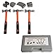 Rivet Hammer, Claw Hammer, Sheet Metal Hammer, Auto Body Repair Tools Hammer Cart 7 Piece Set, Body Repair Tool Kit with Carrying Case, Carbon Steel Cart and Hammer Dent Body Fender Tool Kit.