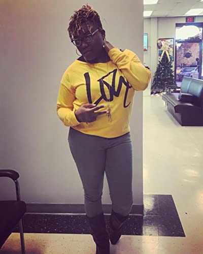 Am Clothes Womens Tops Plus Size Sweatshirts Sweaters Shirts Long Sleeve Oversized Fall Off Shoulder T-Shirts Yellow S #TOP3