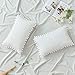 EMEMA Kordsamt Kissenbezug Sofakissen Pompon Dekokissen Zierkissen Dekorative Kissenbezüge Kissenhülle Zierkissenbezug für Couch Sofa Wohnzimmer Schlafzimmer 2er Set 30x50 cm Weiß