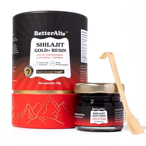 Image of Better Alt Pure Himalayan Shilajit Gold+(20gm)| Boosts Strength|Blend with Ashwagandha, Safed Musli,Gokshura,Swarna Bhasma & Shilajit Resin|Shilajit gold for men & women