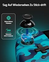PALPOW Schalter-Controller, kompatibel mit Switch/OLED, Luminpad ergonomischer Schalter, Handheld-Controller, einteiliger Joypad-Ersatz, 7 LED-Farben/Turbo/Mapping – Schwarz (Blau Camo) – Ansicht 9