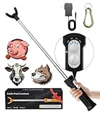 Cattle Prod Rechargeable with Led Light, Waterproof Cattle Prod Stick, Retractable Cattle Prod Self Defense, Lightweight Pig Cattle Prod Livestock, Cow Prod, Electric Cattle Prod, 37 Inch, Black