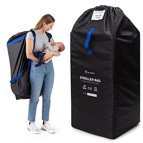 Stroller Bag for Airplane Travel - Baby Stroller Cover for Travelling - Durable Nylon Gate Check Bag with Backpack Straps to Easily Carry and Protect Single, Double, & Umbrella Strollers