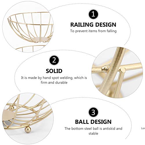 Cabilock – Cesta de armazenamento de frutas de metal com duas camadas para mesa de frutas, suporte p