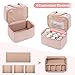 Damero Double Layers Pill Bottle Organizer Empty, Lockable Medicine Storage Bag Medication Travel Bag with 4 Customized Dividers for Prescription Bottles, Medical Supplements,Misty Rose