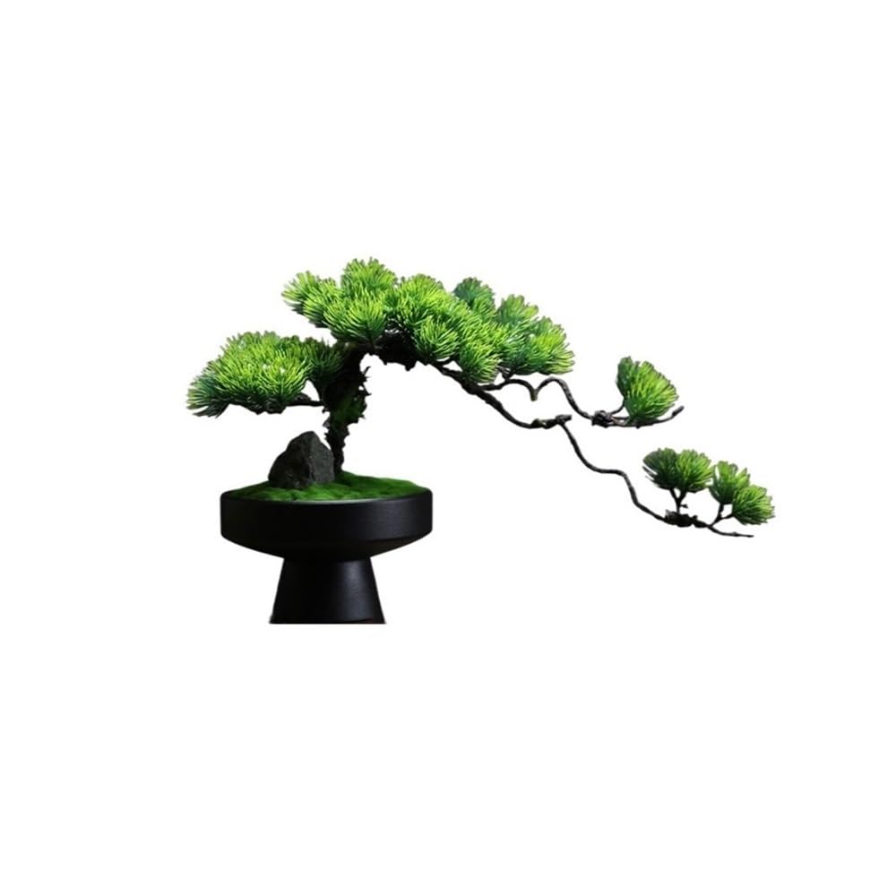 CHENGAIJIAN Artificial Bonsai Tree, Faux Potted Plant Desk Display Fake Tree Pot Ornaments, Cedar Bonsai Plant for Office Decoration