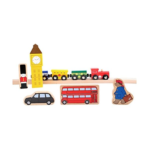 small foot Holzeisenbahn, Paddington Bär Eisenbahn Spielset, 43 teilig, ab 3 Jahren, 5998 – Bild 6