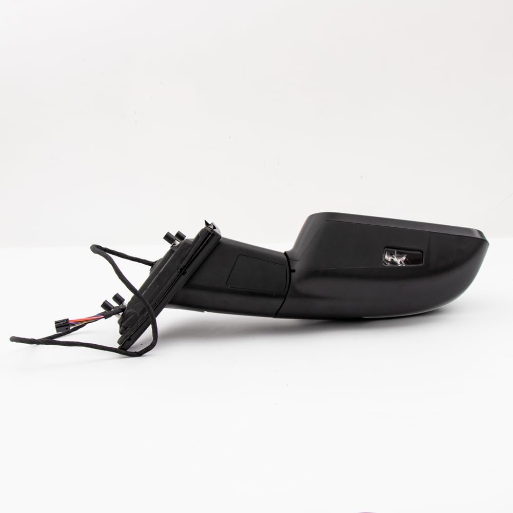 Door Mirror Fit For Dodge Ram 1500 2019-2025 Assembly Painted Black Power Heated Manual Folding with Turn Signal Light Puddle Light Blind Spot Glass 9P Right Passenger Side (W/O Camera)