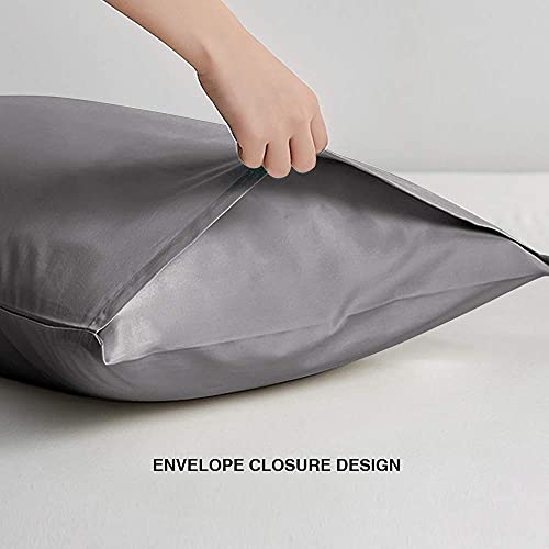 FLXXIE Body Pillow Cover - Super Soft Microfiber 20x54 Pillow Case - Envelope Closure, Wrinkle, Stain Resistant Dark Grey Body Pillow Cover, 20x54, Dark Grey
