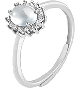 AMINKINA 14K Gold Natural Hetian Jade/Ice Jade Ring, Chinese New Year Open Adjustable Ring, Uniqu...