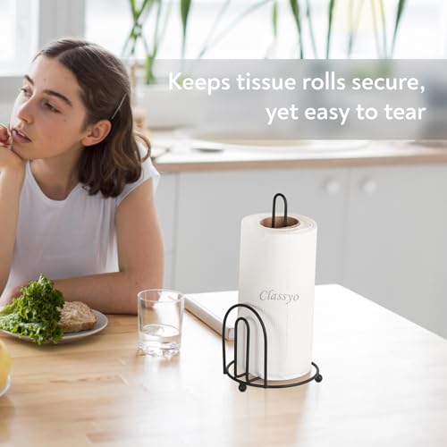Image of Classyo Metal Tissue Roll Holder for Kitchen, Tissue Paper Holder for Bathroom and Dining Table, Kitchen Roll Stand, Paper Towel Stand (10 inch) (Pack of 1, U Design)