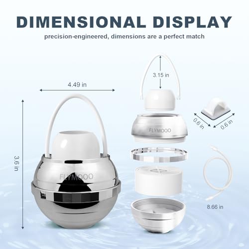 Image of FLYMOOO Bath Filter for Tub, Bathtub Faucet Water Filter with 8 Stages & 2,500 Gallons of Filtration to Reduce Contaminants for Softer, Smoother Skin (Silvery)