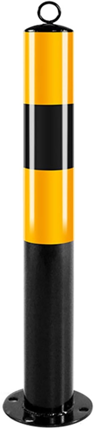 Traffic Post Safety Cone Barrier Cone Black Yellow Reflective Traffic Delineator Posts,60 / 75cm Tall Driveway Barrier Pole for Driveway Parking Barrier Sign,Floor Mount with Screw(H-60cm/23. 6in)