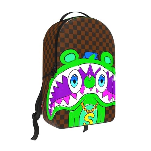 Sprayground Gary DLXSV Unisex Backpack, OS Size, Brown/Purple, PVC Material, Multi-Compartment