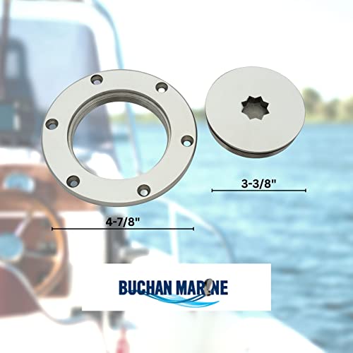 Buchan Marine 3" Oval Cowl Vent With Interchangeable Threaded Gasket Deck Plate For Boat Air Ventilation #TOP4