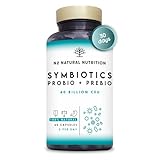 Probiotics and Prebiotics Supplement 40 Billion CFU. 6 Probiotic Strains, 60 Vegan Chlorophyll Capsules. N2 Natural Nutrition