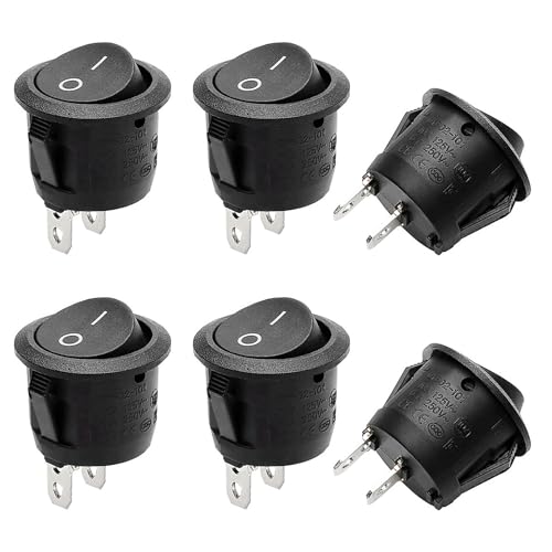 50 Pezzi Interruttori A Bilanciere Rotondi 12V Auto ON/OFF - Audiopipe, SPST, LED