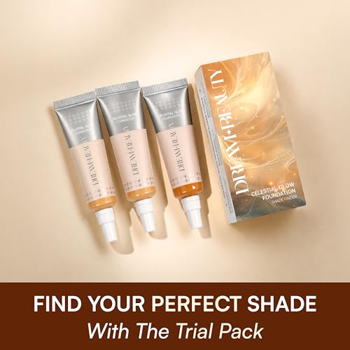 Image of Dream Beauty Celestial Glow Foundation Trial Pack | Unnoticeable Lightweight Foundation with Universal Shade Adaptability | Everyday, Skin-Like Finish | 12H Wear | Breathable Formula | 30ml