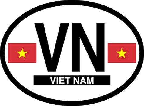 Vietnam Oval Glossly FLAG Decal, Waterproof UV