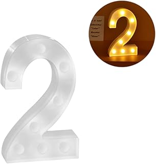 DOITOOL LED Night Light LED Number Lamp LED Decor LED Number Sign LED Number Lamp Number Lights Girl Heart Letter Light