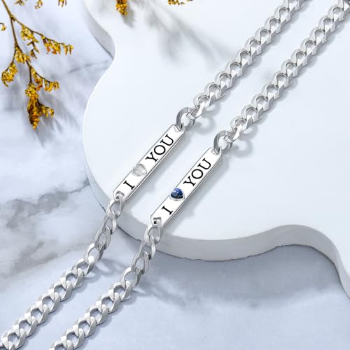 Couples Bracelets for Women Men 925 Sterling Silver Couple Friendship Bracelets Matching Jewelry3