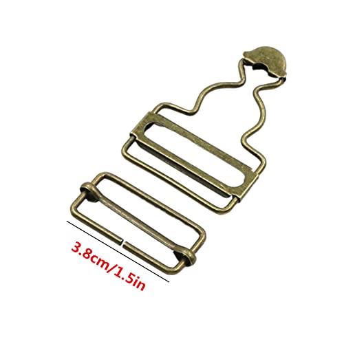 Bronze Overall Buckles Clip With Rectangle Buckle Sliding, Adjustable Suspenders Replacement Buckle With Copper Buttons For Bib Trousers Pants Jacket Jean (4 Set) #TOP2