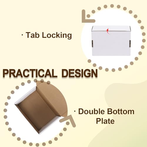 Image of WIFTREY 6X4X3 Shipping Boxes Set of 30, 6X4X3 White Corrugated Cardboard Box for Packaging Small Business, Gift Packing, Mailing, Moving