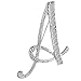 Vivilly 1Pcs English Letters Silver Plated Metal Clear AAA+ Crystal Lapel Pin Brooches Collar (A)