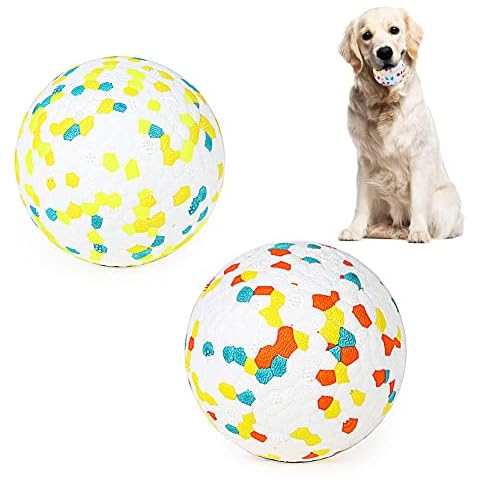 EASY JOY 2 Stück Unzerstörbar Hundebälle Hundespielzeug Stark Federnde Trainingsbälle Langlebige wurfball für Haustiere, Hund kauspielzeug aus E-TPU für Mittlere oder Große Hunde Cover