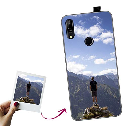 Mookase Funda para Huawei P Smart Z Personalizada para TU MÓVIL con Imagen O Texto, Carcasa Personalizable, Gel Flexible, Borde Trasparente, Regalo Original